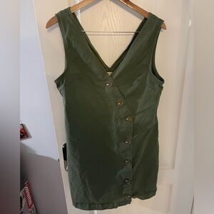 Anthropologie Warp + Weft Olive Green Mini Dress
